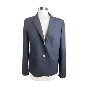 J.Crew Schoolboy Blazer Womens 12 Black Gold Button Career Preppy Jacket
